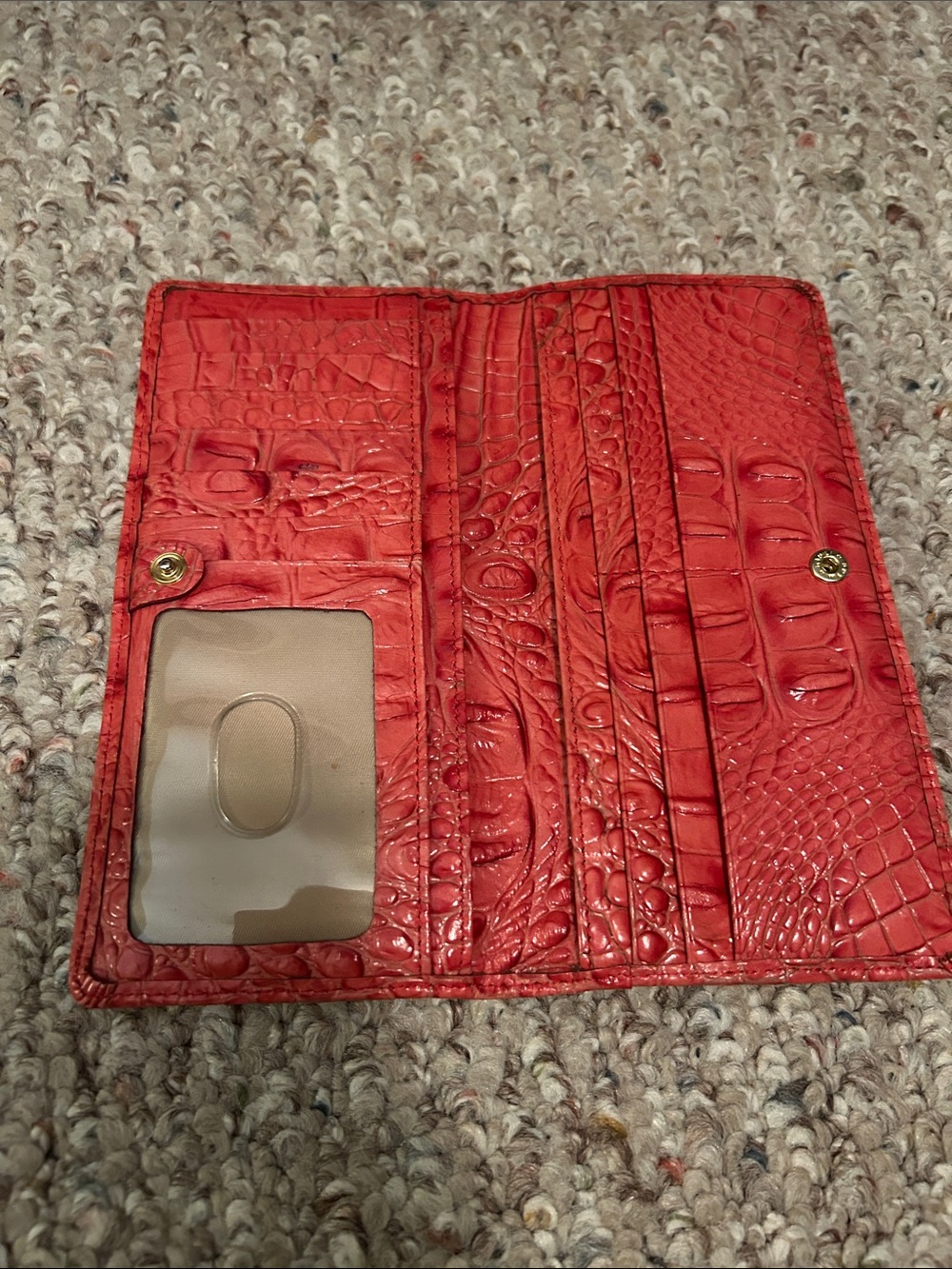 Brahmin Ady Coral Croc-Embossed leather Continental Wallet- like new - Picture 3 of 7
